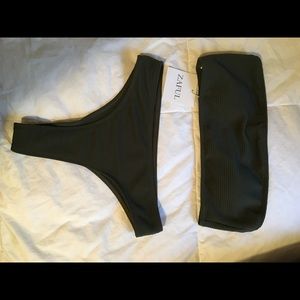 Zaful olive bandeau thong bikini set (w/ tag)